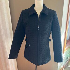 Gallery Quilted Black Coat, Size M
